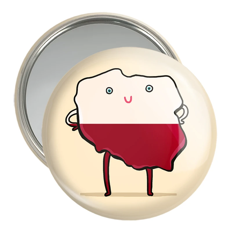 آینه جیبی خندالو مدل پرچم لهستان  کد 20499