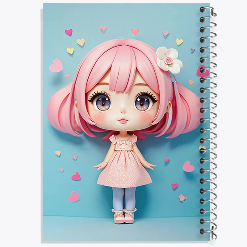 دفتر مشق 50 برگ خندالو طرح دخترانه (Girlish) کد 36862