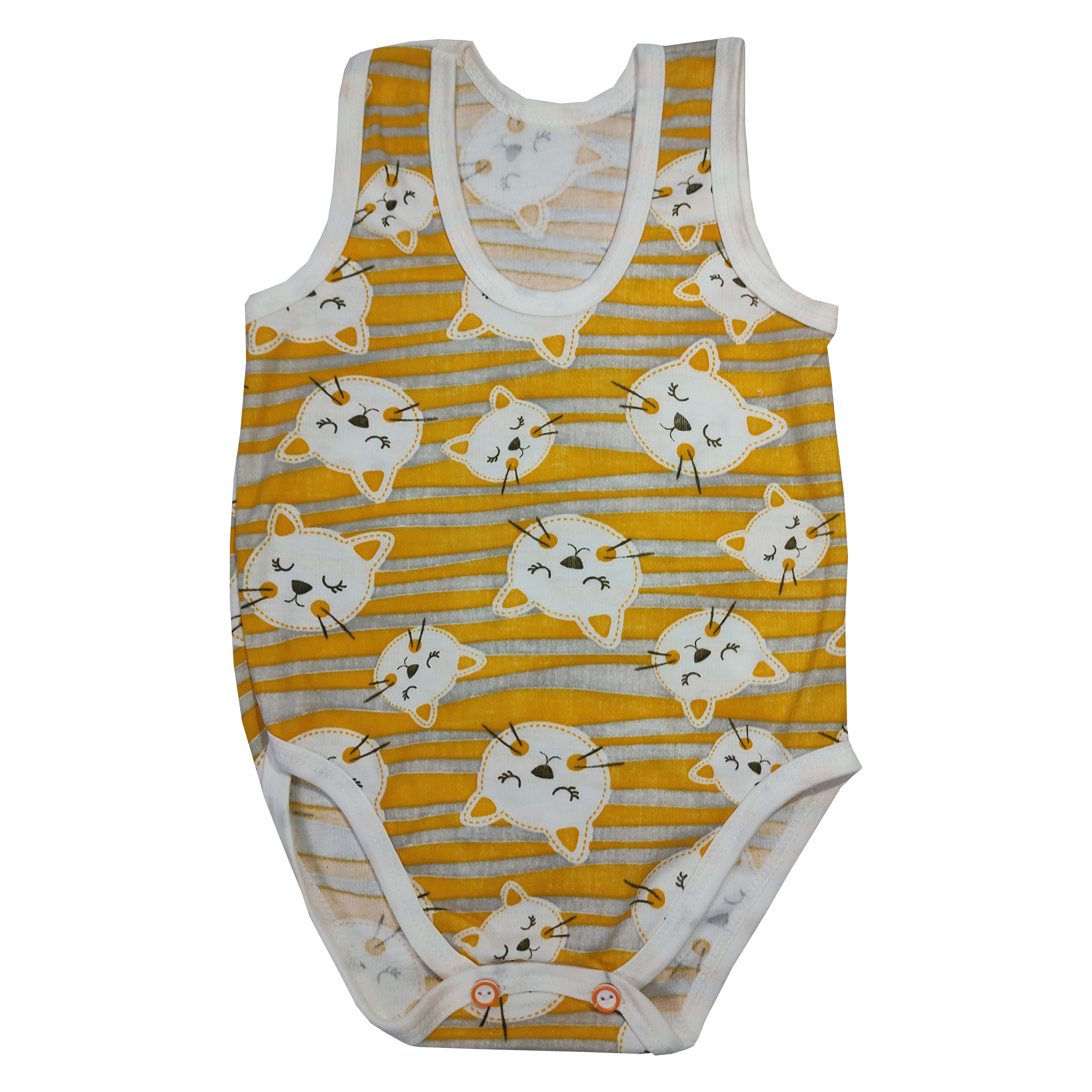 بادی نوزادی مدل گربه رنگ زرد