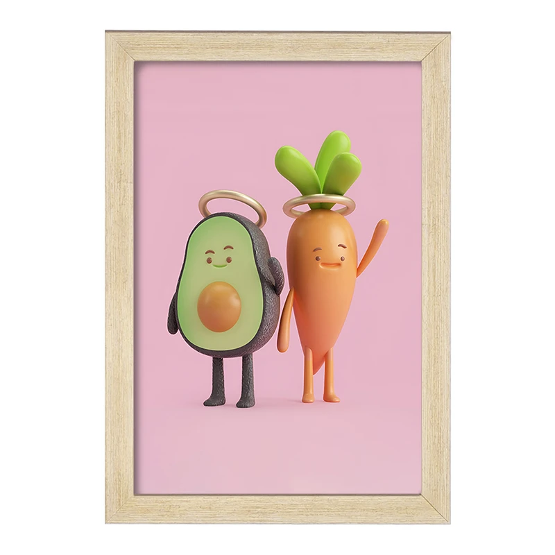 تابلو خندالو مدل هویج و آووکادو بامزه کد F3361