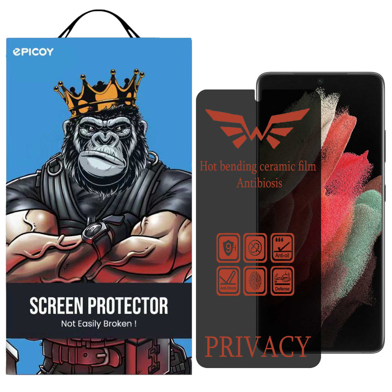 محافظ صفحه نمایش حریم شخصی اپیکوی مدل Nano-Privacy مناسب برای گوشی موبایل سامسونگ Galaxy S21 Ultra 