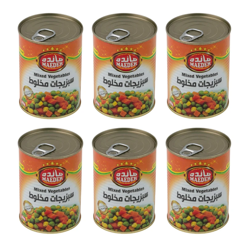 کنسرو سبزیجات مخلوط مائده - 380 گرم مجموعه 6 عددی