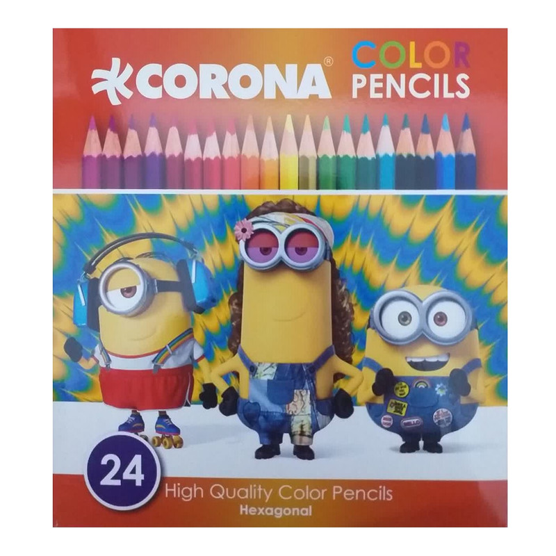 مداد رنگی 24 رنگ کرونا مدل مینیون کد 001