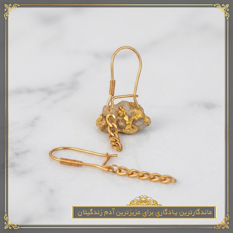 گوشواره آویز طلا 18 عیار زنانه طلای معتمدی مدل پیوند - 10