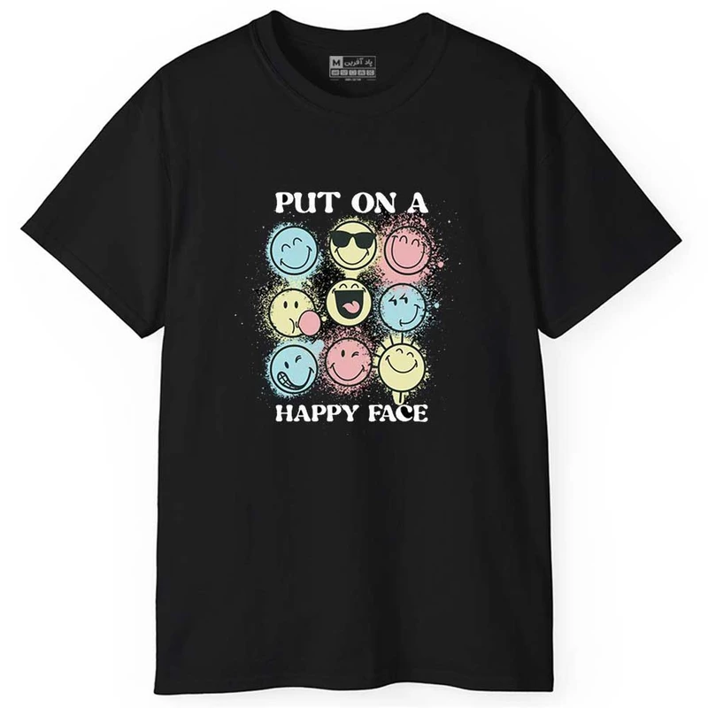 تی شرت آستین کوتاه مردانه پاد آفرین مدل اسپرت طرح ایموجی کد 0920