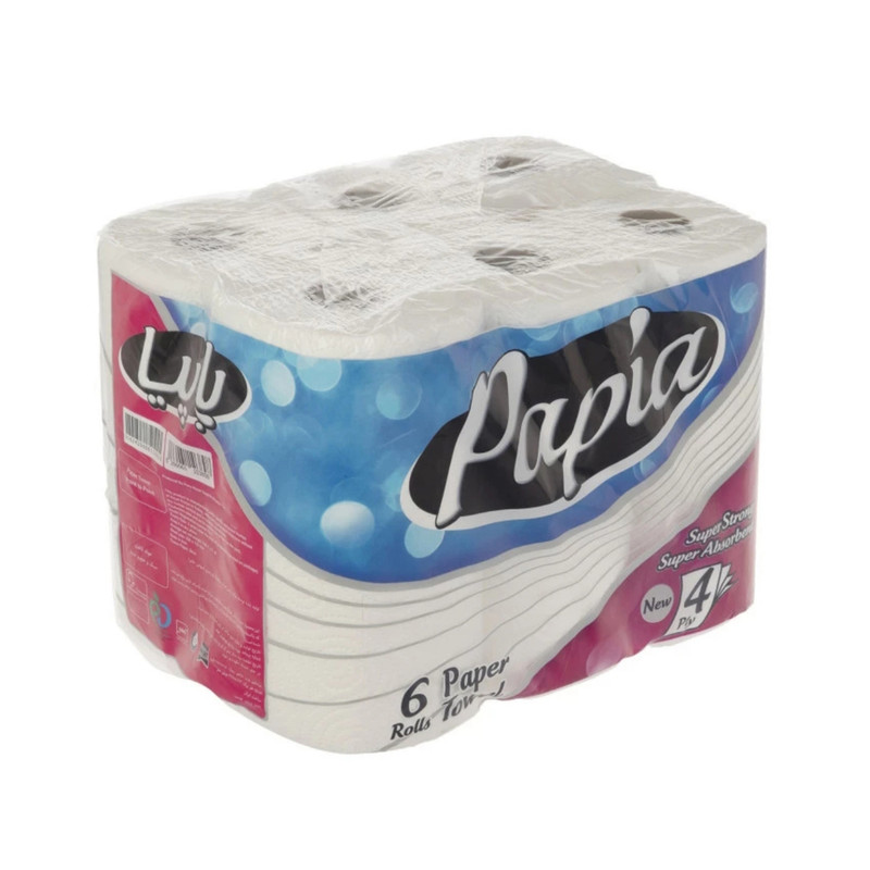 دستمال حوله ای پاپیا مدل 66 دو بسته 6 عددی