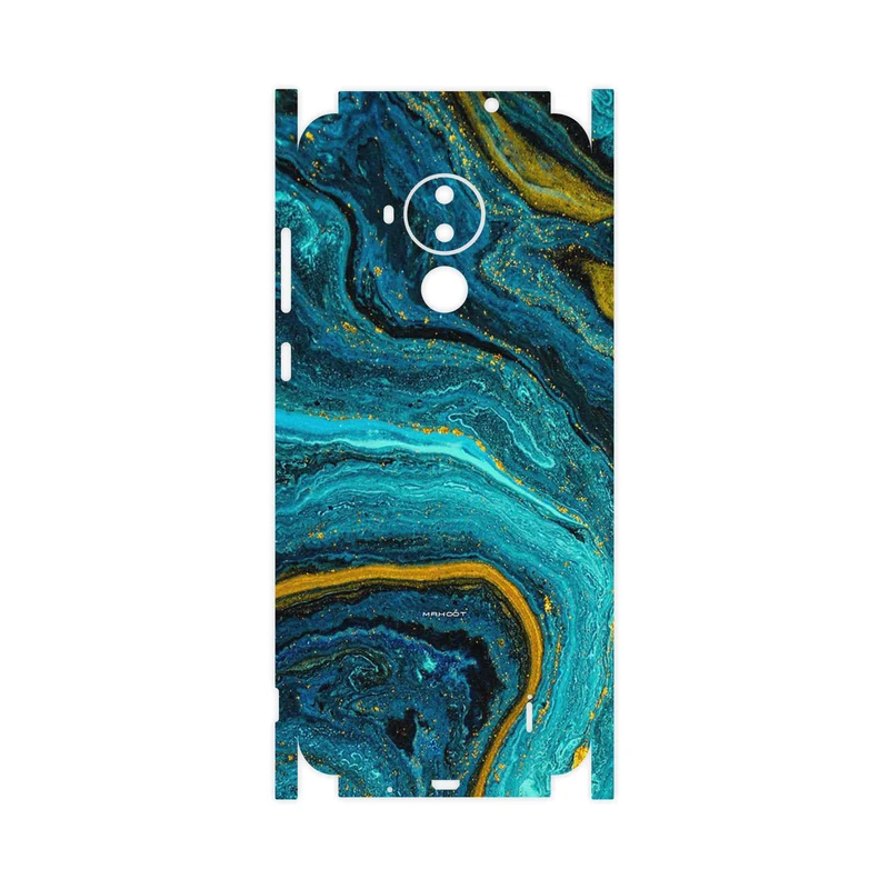 برچسب پوششی ماهوت مدل Turquoise marblewith golden streaks-FullSkin مناسب برای گوشی موبایل نوکیا C30