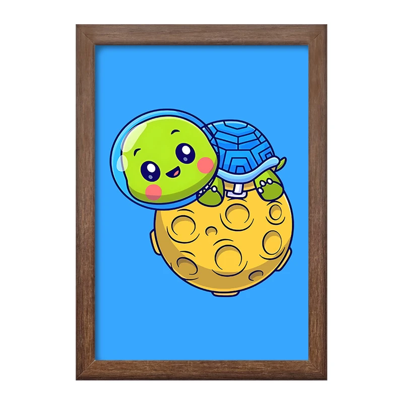 تابلو خندالو طرح لاکپشت فضایی بانمک کد F7614