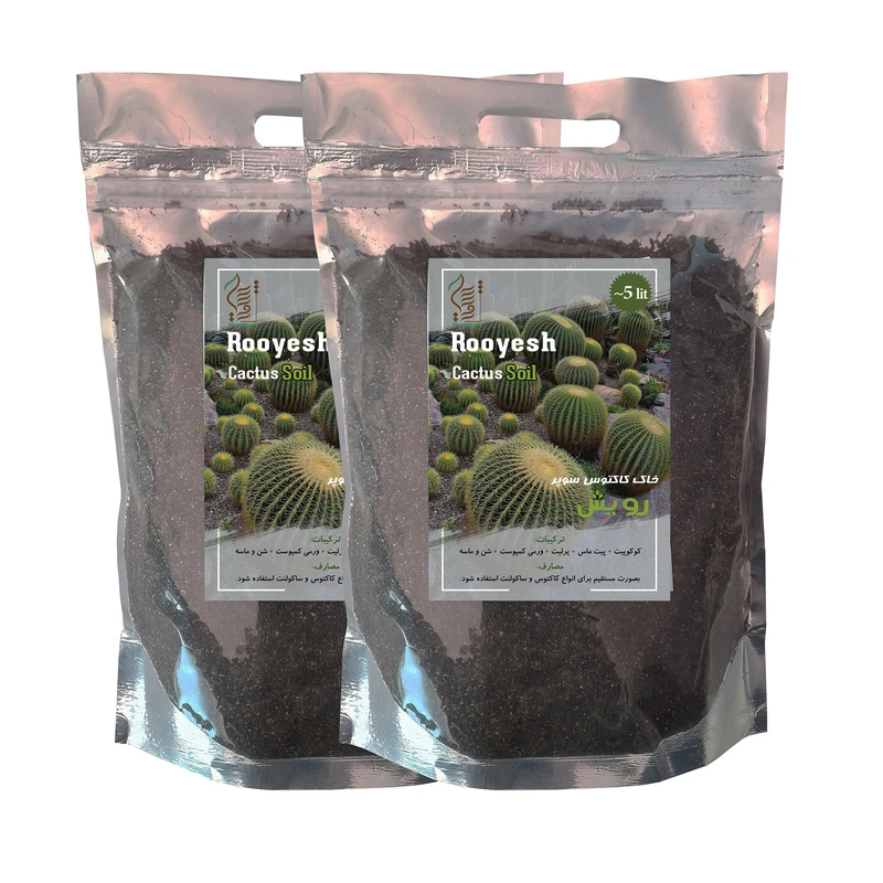 خاک کاکتوس سوپر رویش مدل Ka2 حجم 5 لیتر بسته 2 عددی