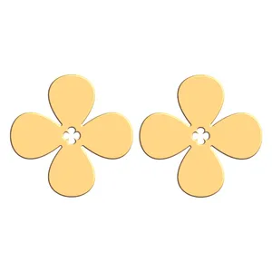 گوشواره طلا 18 عیار زنانه فرشته مدل طرح گل WEL-000209
