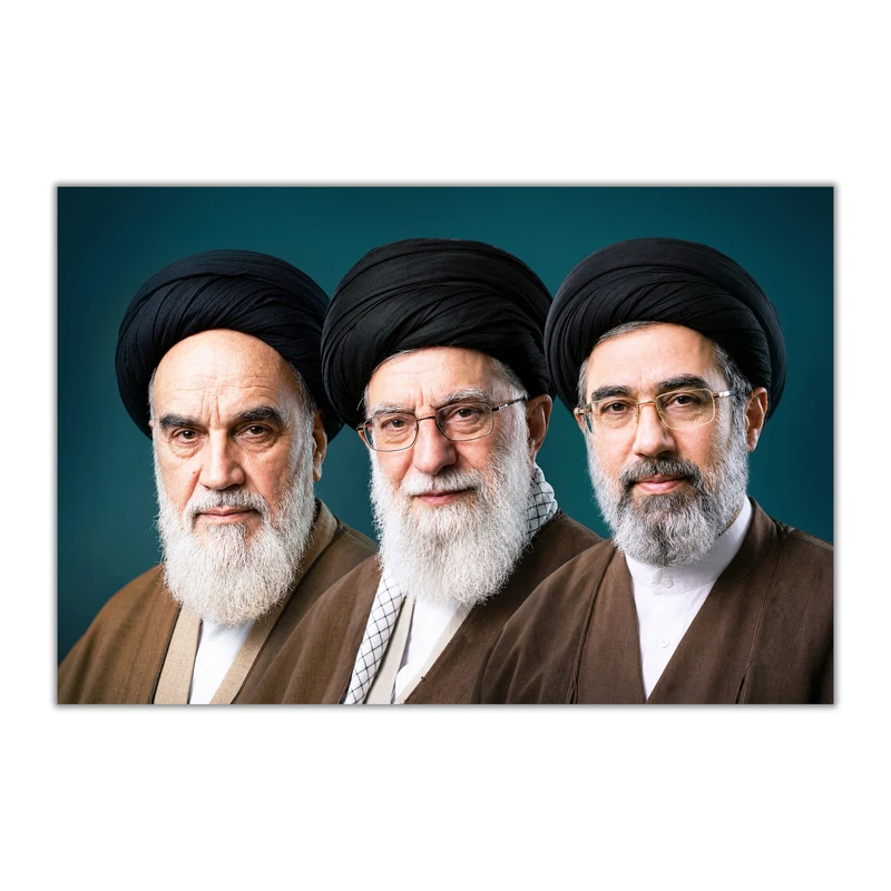 تابلو شاسی طرح امامین انقلاب امام خمینی و امام خامنه ای و آیت الله سیدمجتبی خامنه ای