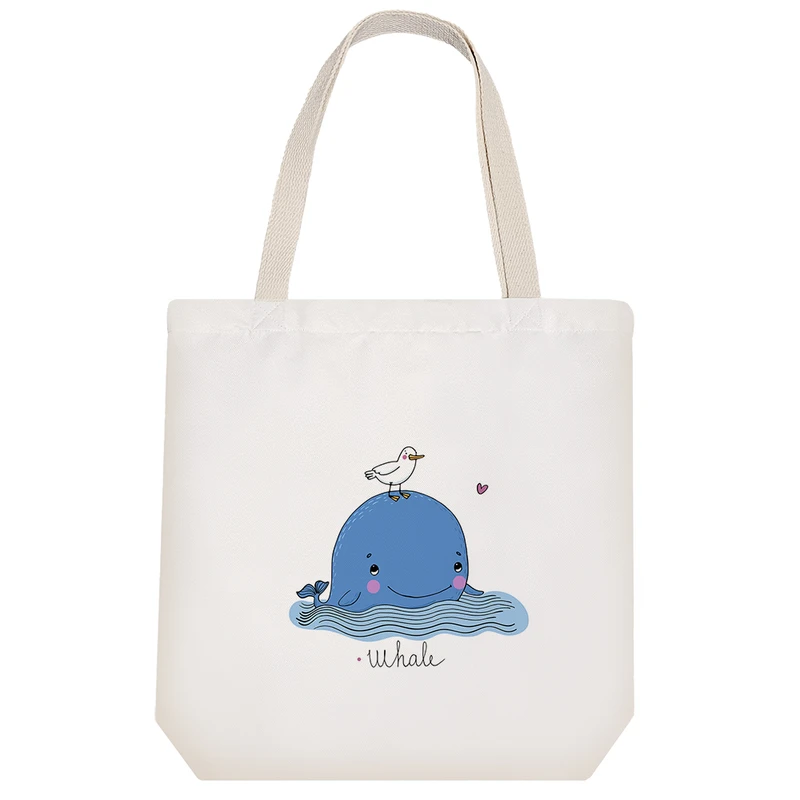 ساک خرید خندالو طرح وال و مرغ دریایی کد H1351