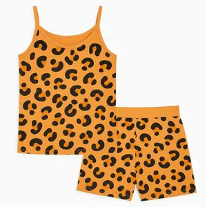 ست تاپ و شلوارک راحتی زنانه مدل پلنگی