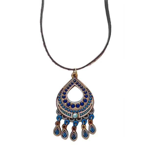 گردنبند زنانه مدل چوبی طرح اشک کد NC021