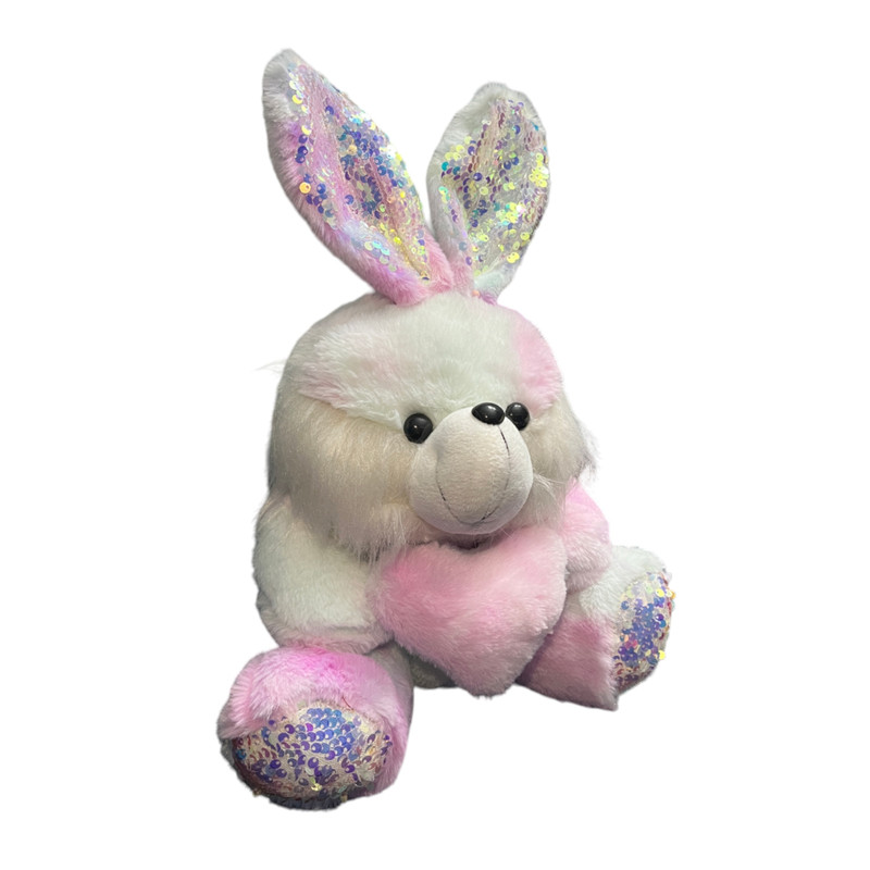 عروسک مدل خرگوش قلب به دست آبرنگی ارتفاع 35 سانتی متر 