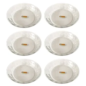 بشقاب خورش خوری شیشه و بلور اصفهان مدل گلایول کد 526 بسته 6 عددی