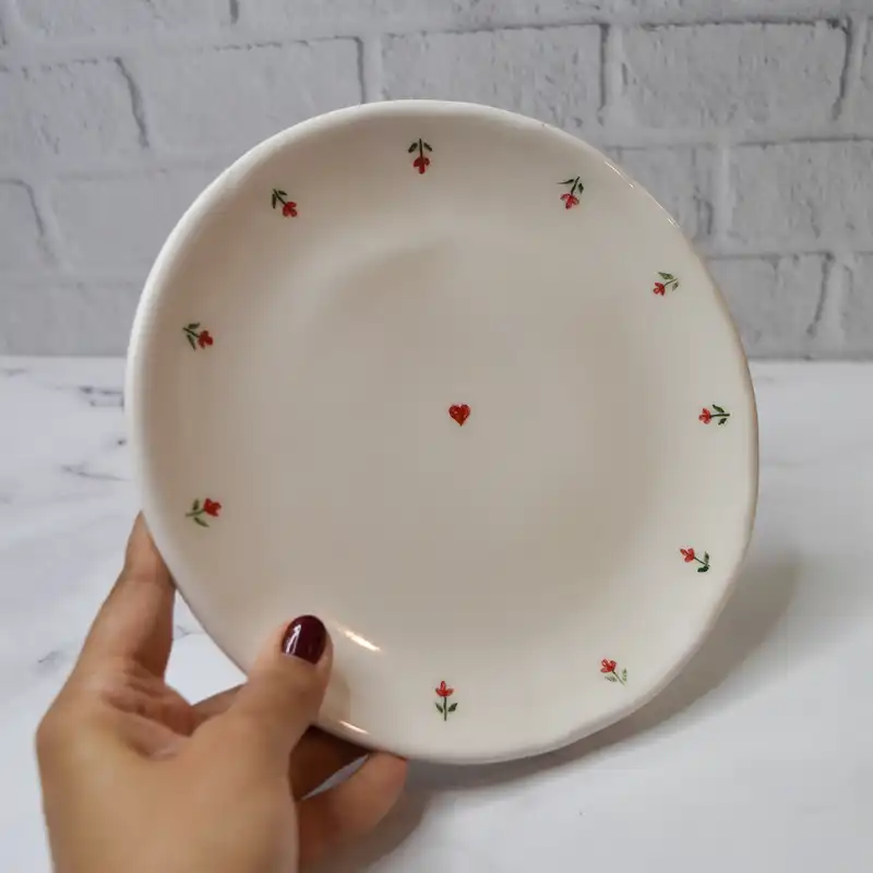 بشقاب سرامیکی طرح flower