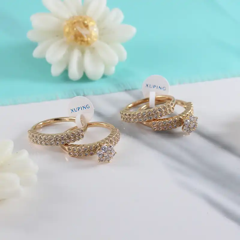 انگشتر زنانه ژوپینگ مدل حلقه و پشت حلقه کد L380 بسته دو عددی