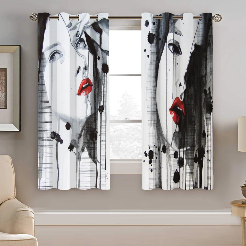 پرده نیروانا طرح چهره مدل هازان کد 8527 سایز 140×200 سانتی متر