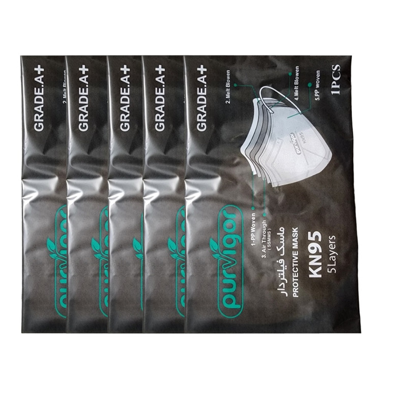 ماسک تنفسی پرویگور مدل KN95 بسته 5 عددی