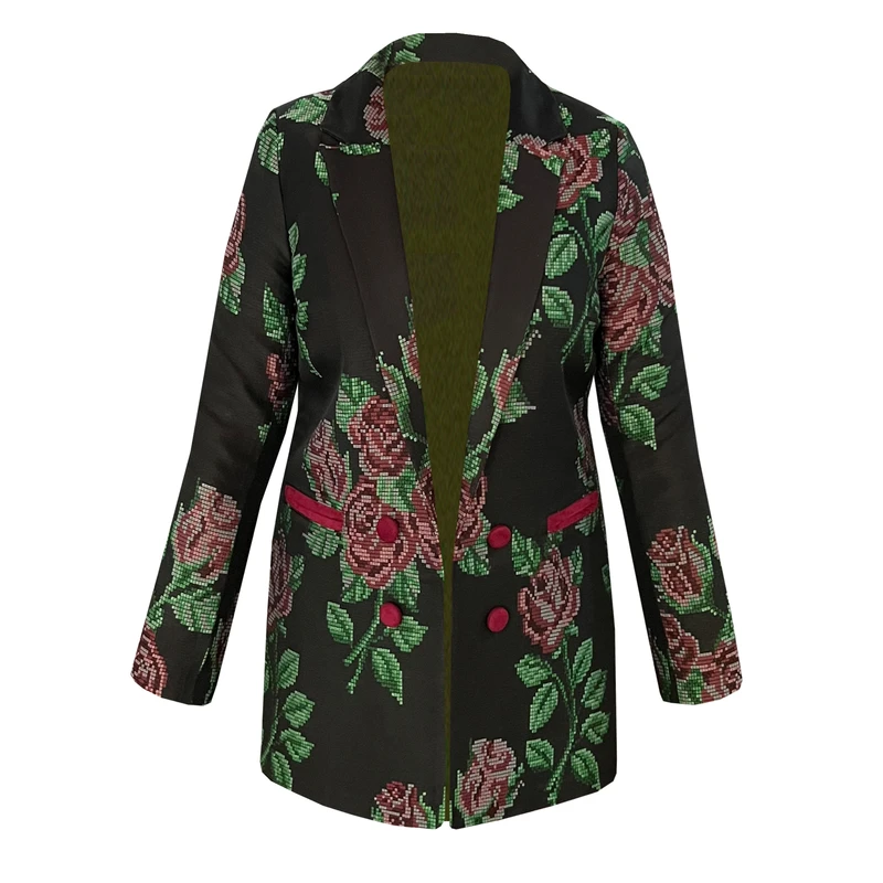 مانتو کتی زنانه مدل ژاکارد شماره دوزی رز