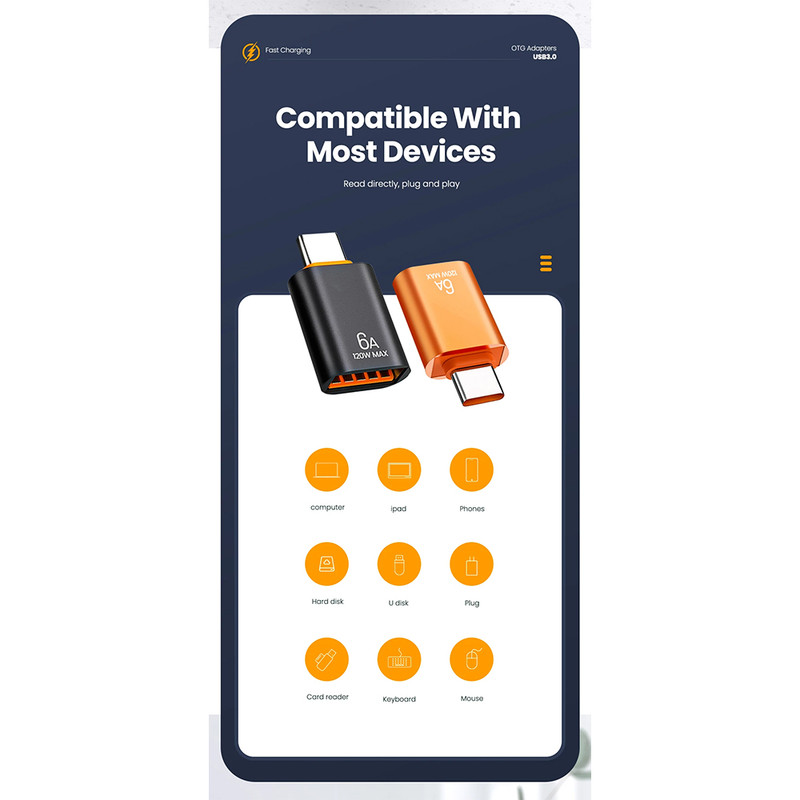 مبدل OTG  USB به USB-C مدل OTG 306 بسته دو عددی