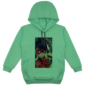 هودی دخترانه مدل دخترکفشدوزکی F148 رنگ سبز