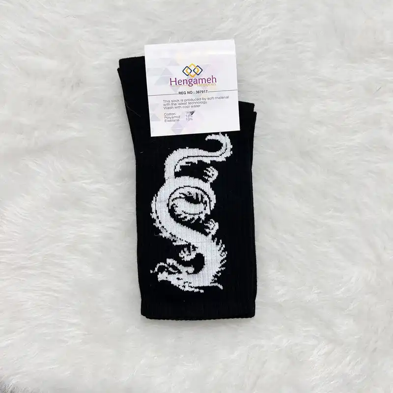 جوراب ورزشی ساق بلند مردانه تن پوش هنگامه مدل کش اسپرت پنبه اژدها B