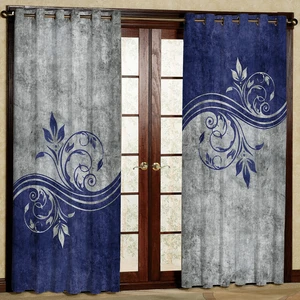 پرده مدل طرح دار مخمل پانچی کد 1086L سایز 140x280 سانتی متر