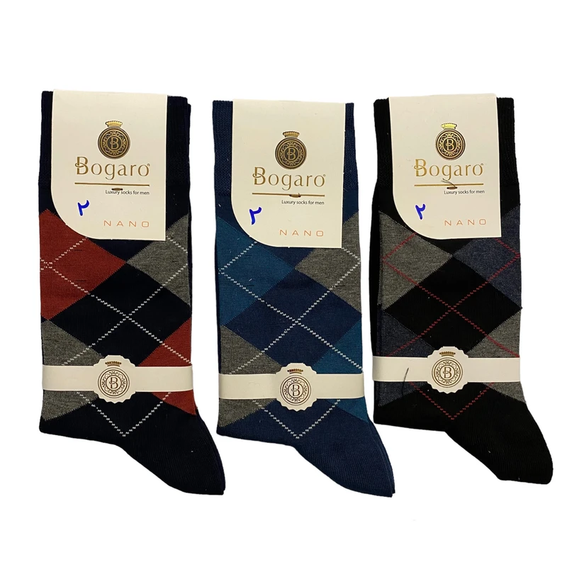 جوراب مردانه بوگارو مدل نانو مجموعه 3 عددی