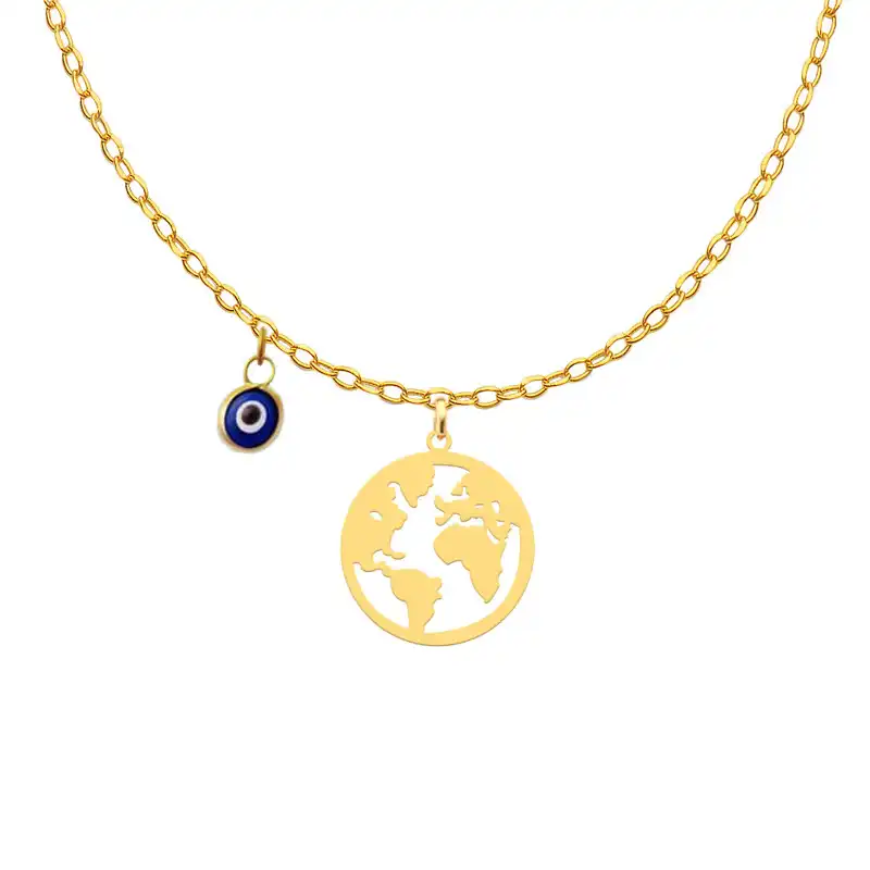 گردنبند طلا 18 عیار زنانه الن نار مدل طرح کره زمين ELN11016