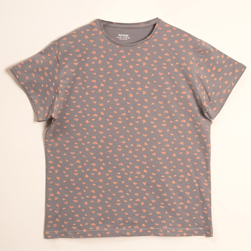 ست تی شرت و شلوار زنانه مدل آناهیتا رنگ طوسی روشن