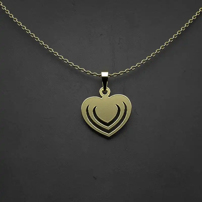 گردنبند طلا 18 عیار زنانه مدوپد مدل قلب کد JJ1180