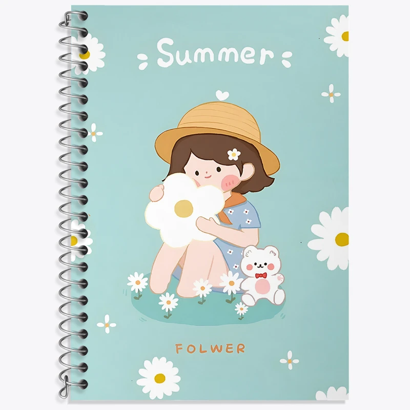 دفتر زبان 50 برگ خندالو مدل سه خط طرح دخترانه کیوت کد N3972