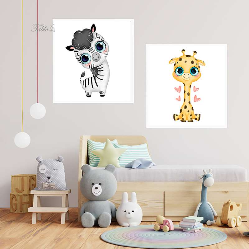 استیکر و تابلو کودک و نوزاد مدل  زرافه بسته 2 عددی