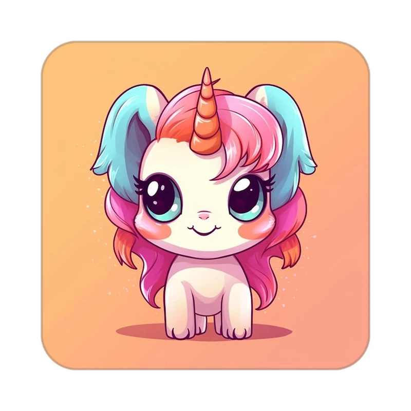 زیر لیوانی کاکتی طرح اسب تک شاخ و یونیکورن مدل mp29833