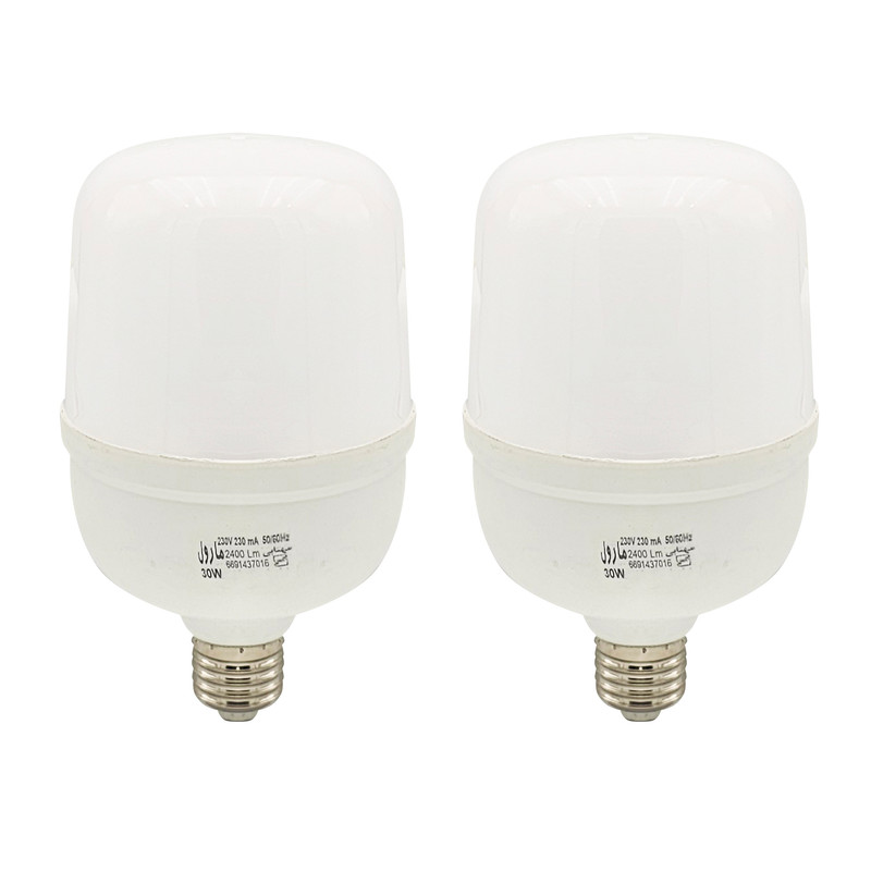 لامپ ال ای دی 30 وات مارول مدل استوانه ای پایه E27 بسته دو عددی