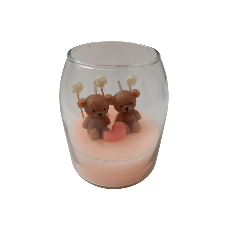 شمع لیوانی مدل فانتزی طرح  Teddy 02