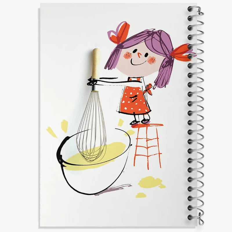 دفتر نقاشی 50 برگ خندالو طرح کیک و شیرینی پزی کد 36683