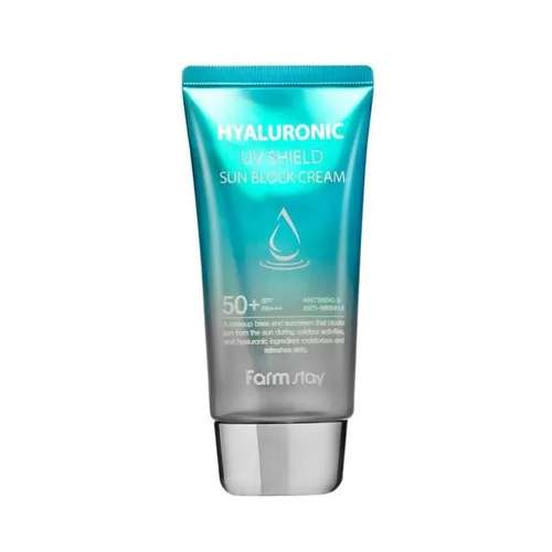 کرم ضد آفتاب بدون رنگ فارم استی SPF 50 مدل HYLARUNIC UV SHEILD ‌مناسب انواع پوست حجم 70 میلی‌لیتر