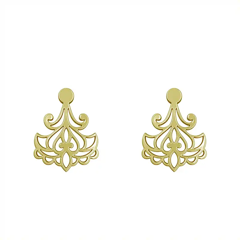 گوشواره طلا 18 عیار زنانه مدوپد مدل هندسی کد GA1-15133