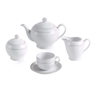سرویس چای خوری 17 پارچه چینی زرین ایران سری ایتالیا اف مدل سپید صدف درجه عالی