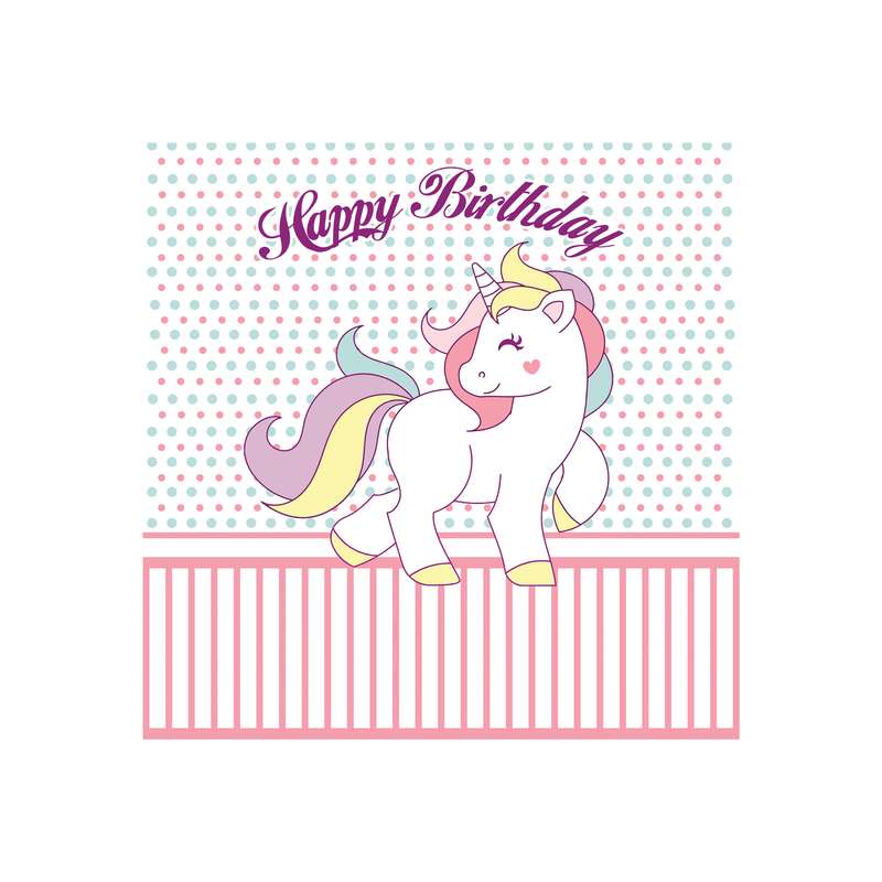 بنر تولد طرح اسب تک شاخ کد B-SED_3429