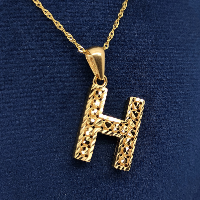 گردنبند طلا 18 عیار بچگانه طلا و جواهرسازی افرا مدل حرف اچ 152077 گردنبند طلا 18 عیار بچگانه طلا و جواهرسازی افرا مدل حرف اچ 152077