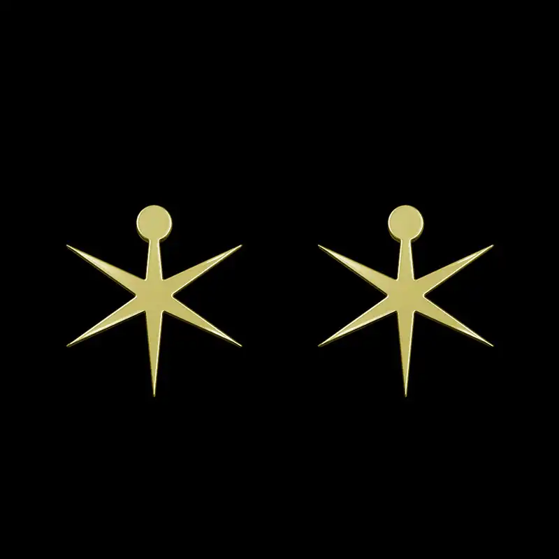 گوشواره طلا 18 عیار زنانه مدوپد مدل ستاره کد GA1-15436