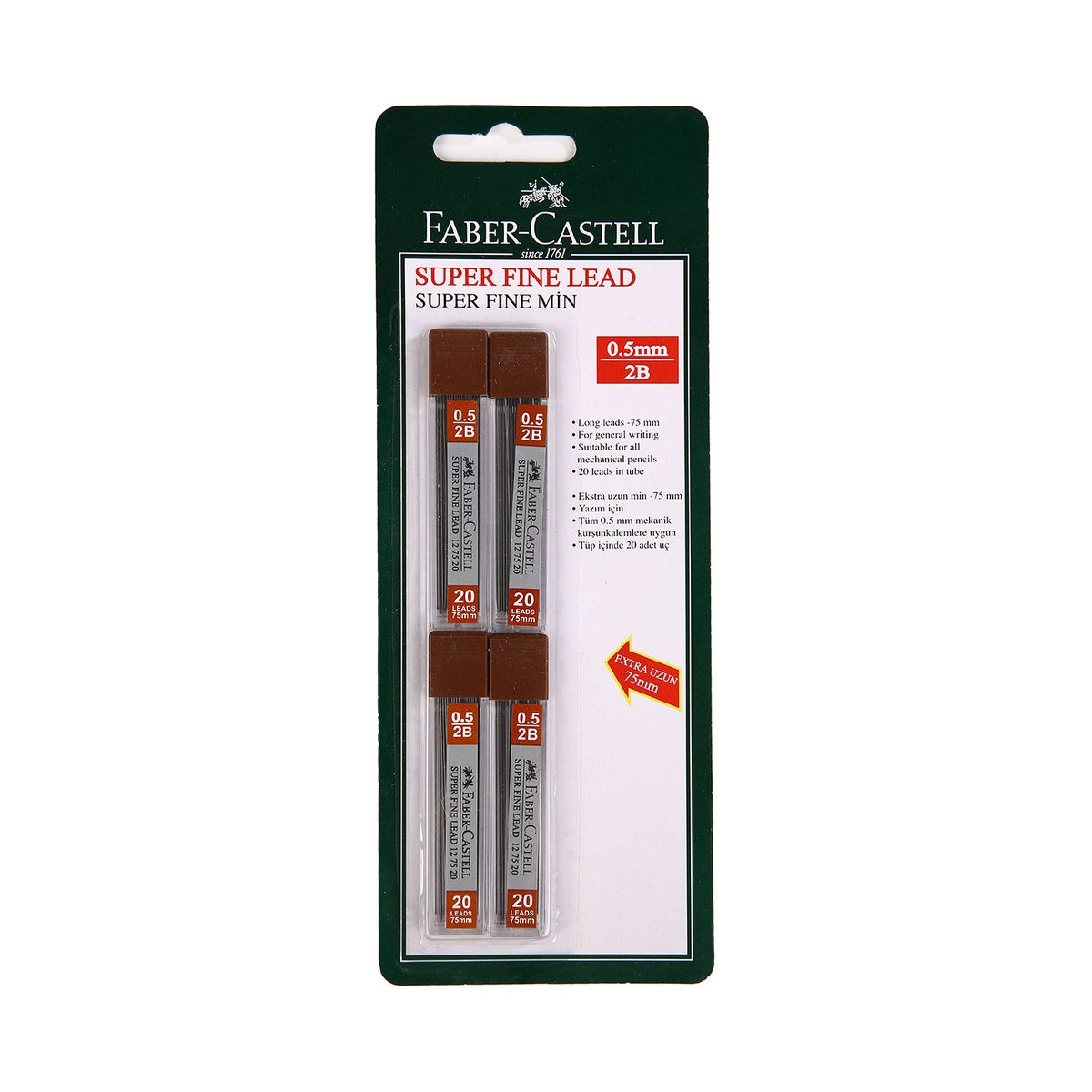 نوک مدادنوکی 0.5 میلی متری فابرکاستل مدل super-fine بسته 4 عددی