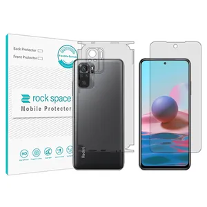Rockspace transparent screen protector HyGEL model suitable for Xiaomi Redmi Note 10 S mobile phone with back protector