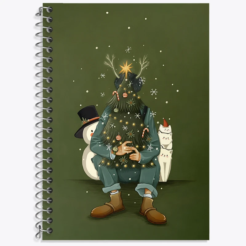 دفتر زبان 50 برگ خندالو مدل دو خط طرح کریسمس (Christmas) کد N3239