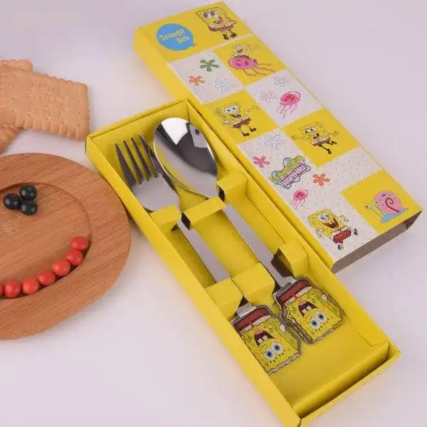 ست قاشق و چنگال کودک طرح باب اسفنجی