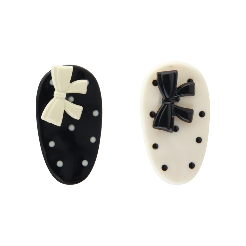 گیره مو زنانه مدل خال خالی پاپیون دار کد 1554 مجموعه دو عددی